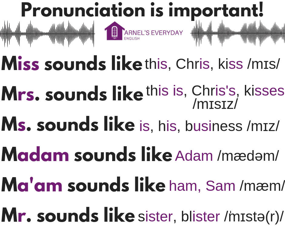 Miss, Mrs., Ms., Madam, Mr. - How Do I Use Them Correctly?